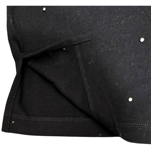 Kobi Halperin Black Embellished Top With Ruffle Sleeves & Pearl Accents S - Picture 7 of 9